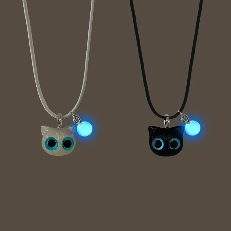 Gothic Fashion Black Cat Pendant Necklace
